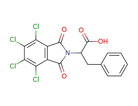 Molecular Structure of 69926-18-7 (2H-Isoindole-2-acetic acid,
4,5,6,7-tetrachloro-1,3-dihydro-1,3-dioxo-a-(phenylmethyl)-)