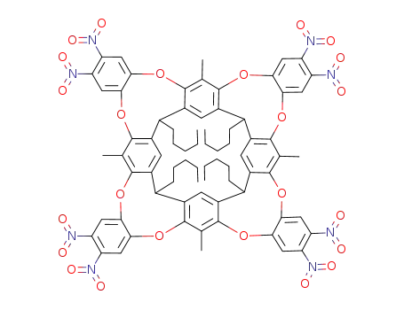 6,13,20,39-tetramethyl-2,3,9,10,16,17,23,24-octanitro-29,31,33,35-tetrapentyl-27,37:28,36-dimetheno-29H,31H,33H,35H-dibenzo<b,b'>bis<1,7>benzodioxonino<3,2-j:3',2'-j'>benzo<1,2-e:5,4-e'>bis<1,3>benzodioxonin