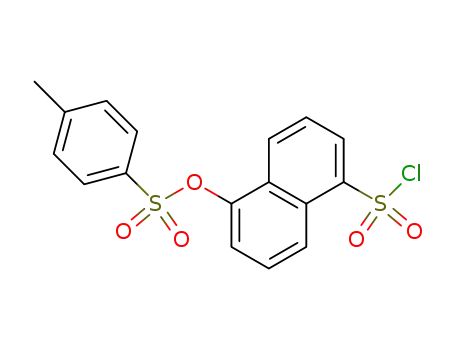 Molecular Structure of 861090-79-1 (5-(((4-methylphenyl)sulfonyl)oxy)-1-naphthalenesulfonyl chloride)