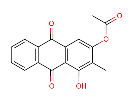 Molecular Structure of 10383-64-9 (3-acetoxy-1-hydroxy-2-methylanthraquinone)