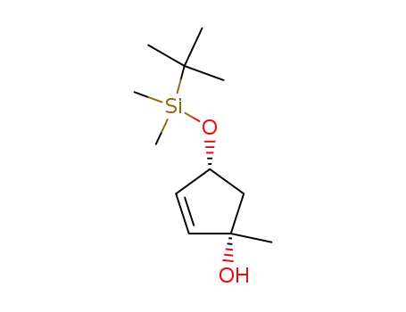 Molecular Structure of 639467-31-5 (2-Cyclopenten-1-ol, 4-[[(1,1-dimethylethyl)dimethylsilyl]oxy]-1-methyl-,
(1S,4R)-)