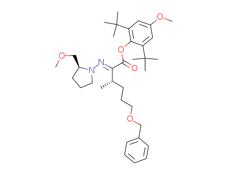 (S)-6-Benzyloxy-2-[(E)-(S)-2-methoxymethyl-pyrrolidin-1-ylimino]-3-methyl-hexanoic acid 2,6-di-tert-butyl-4-methoxy-phenyl ester
