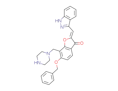 (Z)-2-[(1H-indazol-3-yl)methylene]-6-(benzyloxy)-7-(piperazin-1-ylmethyl)benzofuran-3(2H)-one