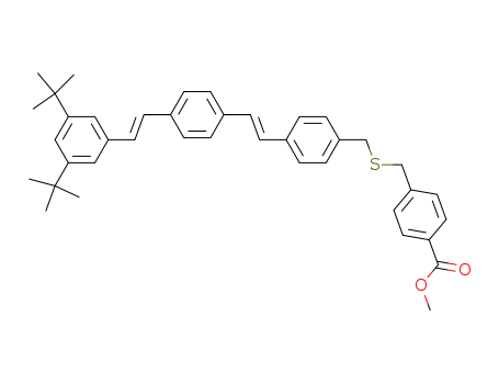 4-[4-((E)-2-{4-[(E)-2-(3,5-Di-tert-butyl-phenyl)-vinyl]-phenyl}-vinyl)-benzylsulfanylmethyl]-benzoic acid methyl ester