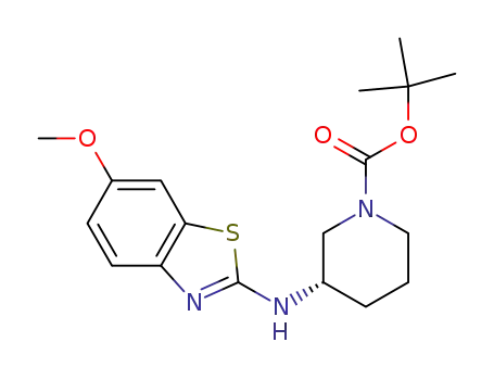 Molecular Structure of 953772-09-3 ((S)-tert-butyl 3-(6-methoxybenzo[d]thiazol-2-ylamino)piperidine-1-carboxylate)
