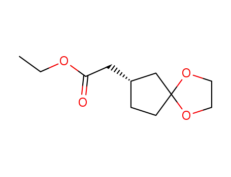Molecular Structure of 189506-59-0 (1,4-Dioxaspiro[4.4]nonane-7-acetic acid, ethyl ester, (S)-)