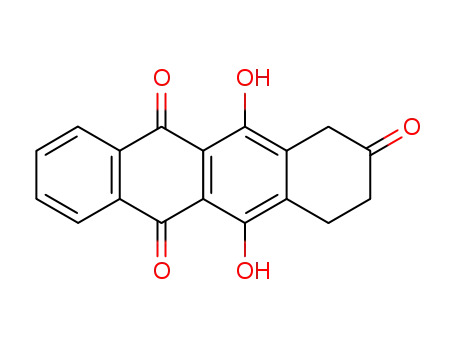 Molecular Structure of 58977-09-6 (2,6,11(1H)-Naphthacenetrione, 3,4-dihydro-5,12-dihydroxy-)