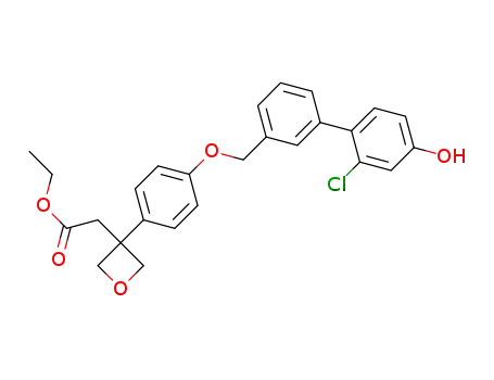 ethyl 2-(3-(4-((2'-chloro-4'-hydroxy-[1,1'-biphenyl]-3-yl)methoxy)phenyl)oxetan-3-yl)acetate