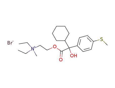 Molecular Structure of 100263-78-3 (Cyclohexyl-<4-methylmercapto-phenyl>-glykolsaeure-<2-diaethylamino-aethylester>-methobromid)