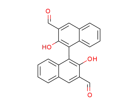 Molecular Structure of 121314-69-0 (R-2,2'-dihydroxy-[1,1'-Binaphthalene]-3,3'-dicarboxaldehyde)