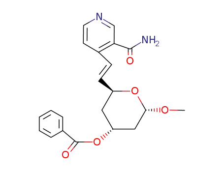 4-<2-<(2S,4R)-4-benzoyloxy-6-methoxy-3,4,5,6-tetrahydro-2H-pyran-2-yl>-1-ene-ethyl>-3-pyridine carboxamide