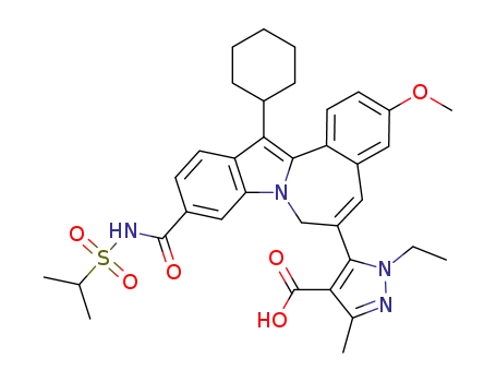 5-[13-cyclohexyl-3-methoxy-10-[[[(1-methylethyl)sulfonyl]amino]carbonyl]-7H-indolo[2,1-a][2]benzazepin-6-yl]-1-ethyl-3-methyl-1H-pyrazole-4-carboxylic acid