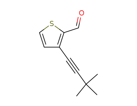 Molecular Structure of 139334-68-2 (2-Thiophenecarboxaldehyde, 3-(3,3-dimethyl-1-butynyl)-)