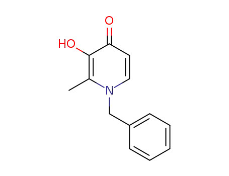 Molecular Structure of 30652-22-3 (4(1H)-Pyridinone, 3-hydroxy-2-methyl-1-(phenylmethyl)-)