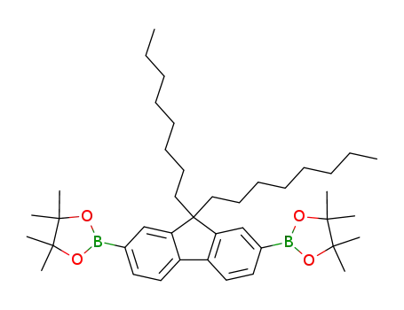 Molecular Structure of 196207-58-6 ((2,7-BIS(4,4,5,5-TETRAMETHYL-1,3,2-DIOXABOROLAN-2-YL)-9,9-DIOCTYLFLUORENE))