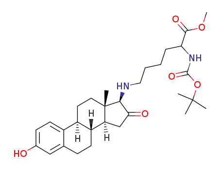 2-tert-Butoxycarbonylamino-6-((8R,9S,13S,14S,17R)-3-hydroxy-13-methyl-16-oxo-7,8,9,11,12,13,14,15,16,17-decahydro-6H-cyclopenta[a]phenanthren-17-ylamino)-hexanoic acid methyl ester