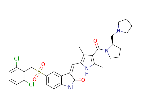 (2R)-1-[[5-[(Z)-[5-[[(2,6-Dichlorophenyl)methyl]sulfonyl]-1,2-dihydro-2-oxo-3h-indol-3-ylidene]methyl]-2,4-dimethyl-1h-pyrrol-3-yl]carbonyl]-2-(1-pyrrolidinylmethyl)pyrrolidine