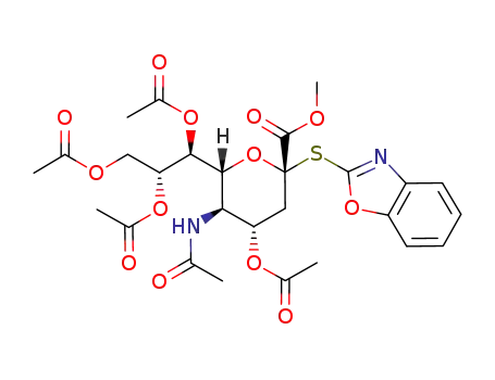 (2S,4S,5R,6R)-4-Acetoxy-5-acetylamino-2-(benzooxazol-2-ylsulfanyl)-6-((1S,2R)-1,2,3-triacetoxy-propyl)-tetrahydro-pyran-2-carboxylic acid methyl ester