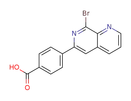 Molecular Structure of 207279-31-0 (4-(8-Bromo-[1,7]naphthyridin-6-yl)-benzoic acid)