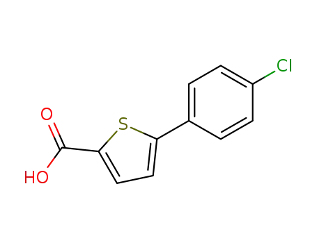 Molecular Structure of 40133-14-0 (5-(4-Chlorophenyl)thiophene-2-carboxylic acid)