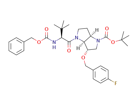4-(2-benzyloxycarbonylamino-3,3-dimethyl-butyryl)-3-(4-fluoro-benzyloxy)-hexahydro-pyrrolo[3,2-b]pyrrole-1-carboxylic acid tert-butyl ester