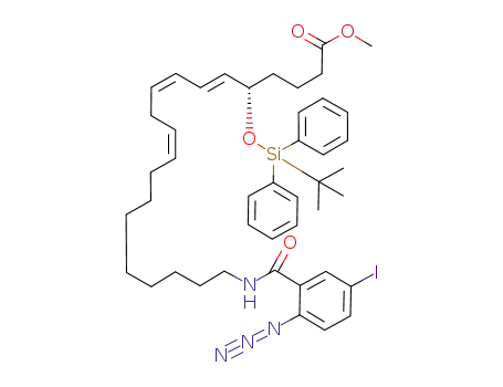 (6E,8Z,11Z)-(S)-20-(2-Azido-5-iodo-benzoylamino)-5-(tert-butyl-diphenyl-silanyloxy)-icosa-6,8,11-trienoic acid methyl ester