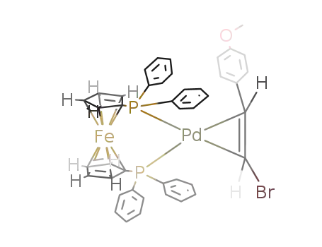 Pd{1,1'-bis(diphenylphosphino)ferrocene}(η2-BrCH=CHC6H4OCH3)