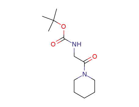 Molecular Structure of 88621-47-0 (Carbamic acid, [2-oxo-2-(1-piperidinyl)ethyl]-, 1,1-dimethylethyl ester)