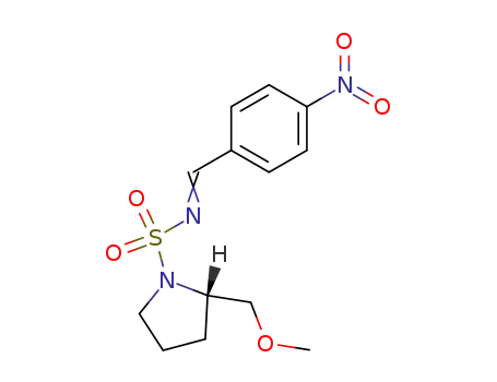 Molecular Structure of 89556-77-4 (1-Pyrrolidinesulfonamide,
2-(methoxymethyl)-N-[(4-nitrophenyl)methylene]-, (S)-)