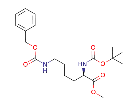 Molecular Structure of 82611-49-2 (D-Lysine, N2-[(1,1-dimethylethoxy)carbonyl]-N6-[(phenylmethoxy)carbonyl]-, methyl ester)