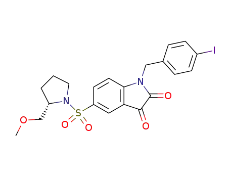 1-(4-iodobenzyl)-5-(2(S)-methoxymethyl-pyrrolidine-1-sulfonyl)-1H-indole-2,3-dione