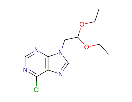 Molecular Structure of 39853-90-2 (9H-Purine, 6-chloro-9-(2,2-diethoxyethyl)-)