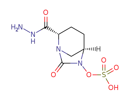 Molecular Structure of 1436862-11-1 (trans-sulfuric acid mono-[2-hydrazinocarbonyl-7-oxo-1,6-diazabicyclo[3.2.1]oct-6-yl]ester)
