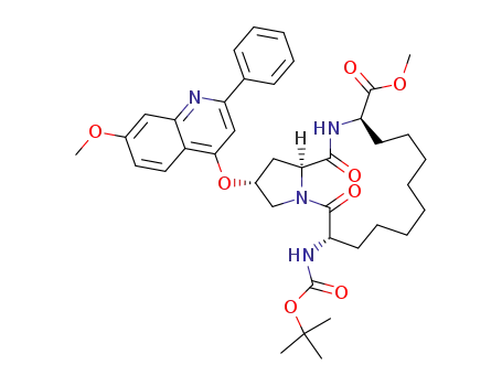(2R,5S,14R,16aS)-5-tert-Butoxycarbonylamino-2-(7-methoxy-2-phenyl-quinolin-4-yloxy)-4,16-dioxo-hexadecahydro-3a,15-diaza-cyclopentacyclopentadecene-14-carboxylic acid methyl ester
