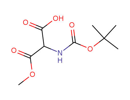 Molecular Structure of 61172-71-2 (2-(tert-butoxycarbonylaMino)-3-Methoxy-3-oxopropanoic acid)