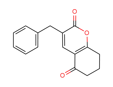 Molecular Structure of 1000697-64-2 (3-benzyl-7,8-dihydro-2H-chromene-2,5(6H)-dione)