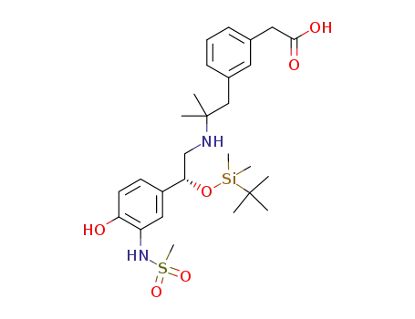 (3-{2-[(2R)-2-(tert-butyldimethylsilyloxy)-2-(4-hydroxy-3-methanesulfonylaminophenyl)ethylamino]-2-methylpropyl}phenyl)acetic acid