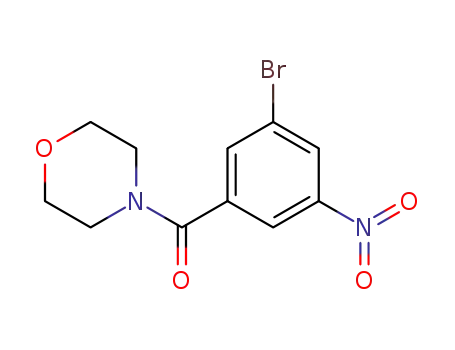 Molecular Structure of 941294-19-5 ((3-Bromo-5-nitrophenyl)(morpholino)methanone)