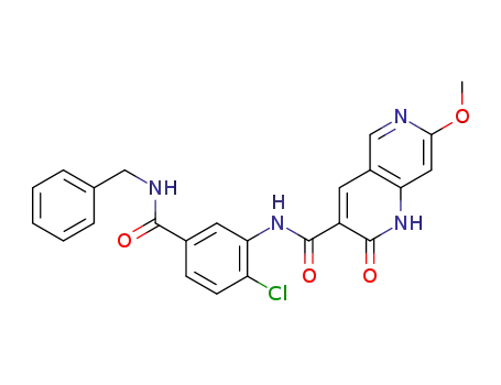 7-methoxy-2-oxo-1,2-dihydro-[1,6]naphthyridine-3-carboxylic acid (5-benzylcarbamoyl-2-chloro-phenyl)-amide