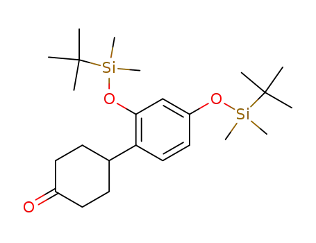 Molecular Structure of 296764-01-7 (Cyclohexanone, 4-[2,4-bis[[(1,1-dimethylethyl)dimethylsilyl]oxy]phenyl]-)