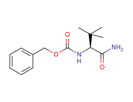 Molecular Structure of 372199-34-3 (Carbamic acid, [(1S)-1-(aminocarbonyl)-2,2-dimethylpropyl]-,
phenylmethyl ester)