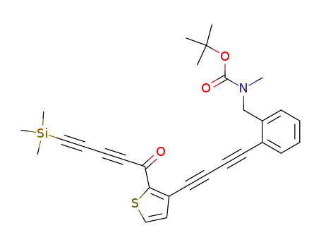 methyl-(2-{4-[2-(5-trimethylsilanyl-penta-2,4-diynoyl)-thiophen-3-yl]-buta-1,3-diynyl}-benzyl)-carbamic acid <i>tert</i>-butyl ester