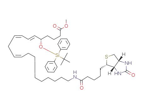 (6E,8Z,11Z)-(S)-5-(tert-Butyl-diphenyl-silanyloxy)-20-[5-((3aR,6S,6aS)-2-oxo-hexahydro-thieno[3,4-d]imidazol-6-yl)-pentanoylamino]-icosa-6,8,11-trienoic acid methyl ester