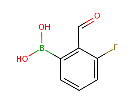 Molecular Structure of 871126-15-7 (3-FLUORO-2-FORMYLPHENYLBORONIC ACID)
