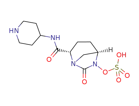 Molecular Structure of 1174018-99-5 (Sulfuric acid Mono-[7-oxo-2-(piperidin-4-ylcarbaMoyl)-1,6-diaza-bicyclo[3.2.1]oct-6-yl] ester)