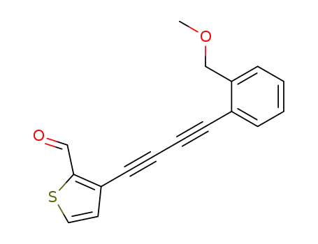Molecular Structure of 848642-00-2 (2-Thiophenecarboxaldehyde,
3-[4-[2-(methoxymethyl)phenyl]-1,3-butadiynyl]-)