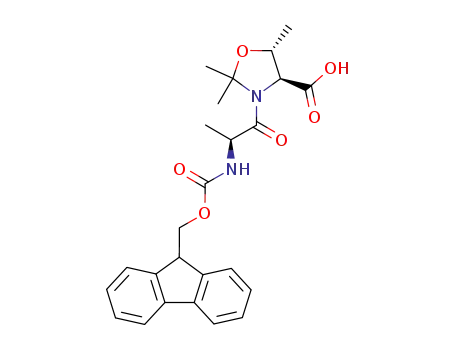 Molecular Structure of 252554-79-3 ((4S,5R)-3-(FMOC-ALA)-2,2,5-TRIMETHYL-OXAZOLIDINE-4-CARBOXYLIC ACID)