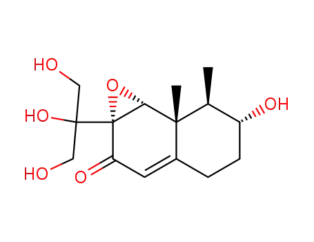 Molecular Structure of 85431-66-9 ((1aS,6R,7R,7aR,7bR)-6-hydroxy-7,7a-dimethyl-1a-(1,2,3-trihydroxypropan-2-yl)-4,5,6,7,7a,7b-hexahydronaphtho[1,2-b]oxiren-2(1aH)-one)