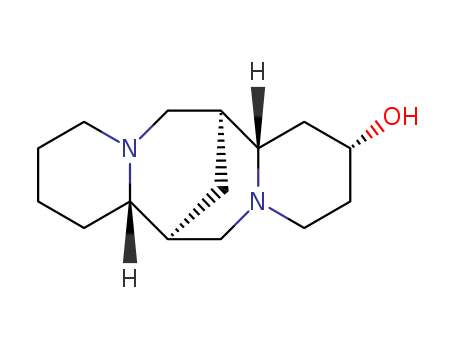 Molecular Structure of 14145-73-4 (7,14-Methano-2H,6H-dipyrido[1,2-a:1',2'-e][1,5]diazocin-2-ol,dodecahydro-, (2R,7R,7aS,14R,14aR)-)