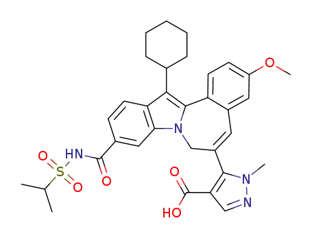5-[13-cyclohexyl-3-methoxy-10-[[[(1-methylethyl)sulfonyl]amino]carbonyl]-7H-indolo[2,1-a][2]benzazepin-6-yl]-1-methyl-1H-pyrazole-4-carboxylic acid